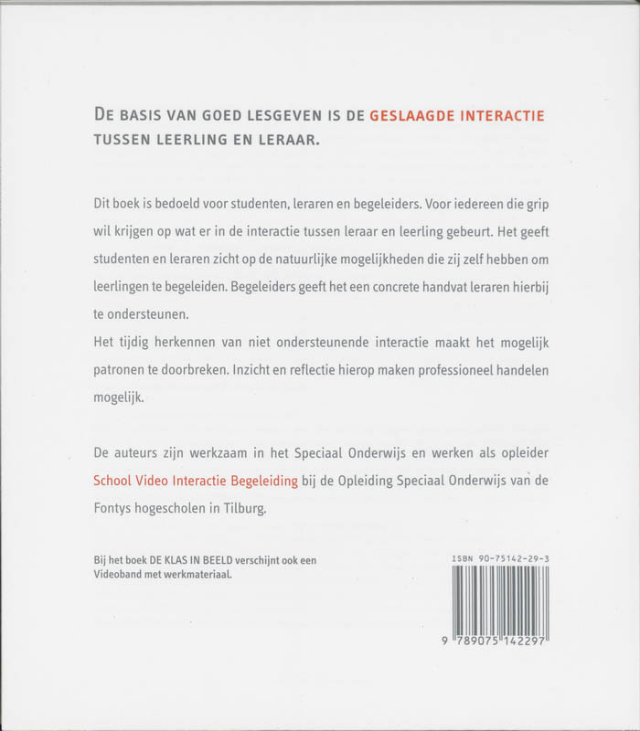 Achterkant van De klas in beeld