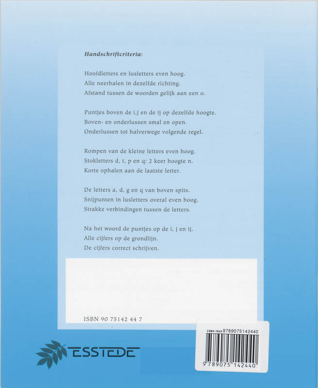 Achterkant van Praktijkschrift