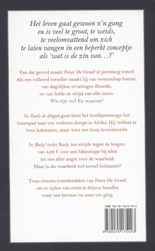 Achterkant van Zoals de dingen gaan; Rudy!