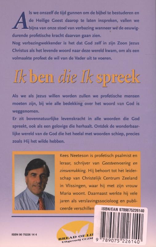 Achterkant van Ik ben die Ik spreek