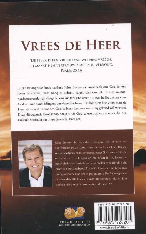 Achterkant van Vrees voor de Heer