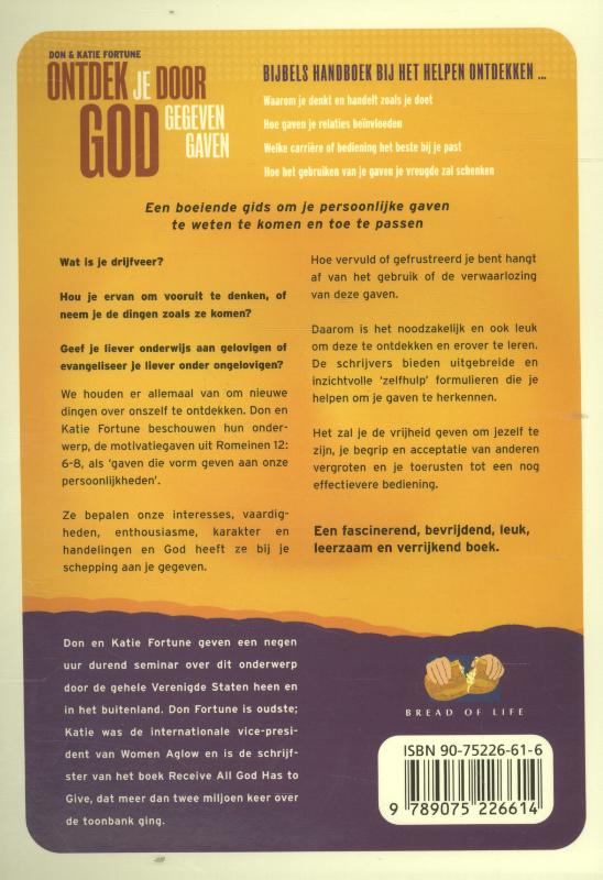 Achterkant van Ontdek je door God gegeven gaven