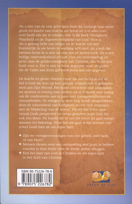 Achterkant van Heiligheid, waarheid en de Tegenwoordigheid van God