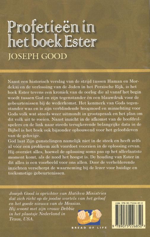 Achterkant van Profetieen in het boek Ester