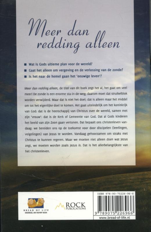 Achterkant van Meer dan redding alleen