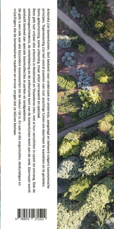Achterkant van Gids voor Nederlandse en Vlaamse arboreta