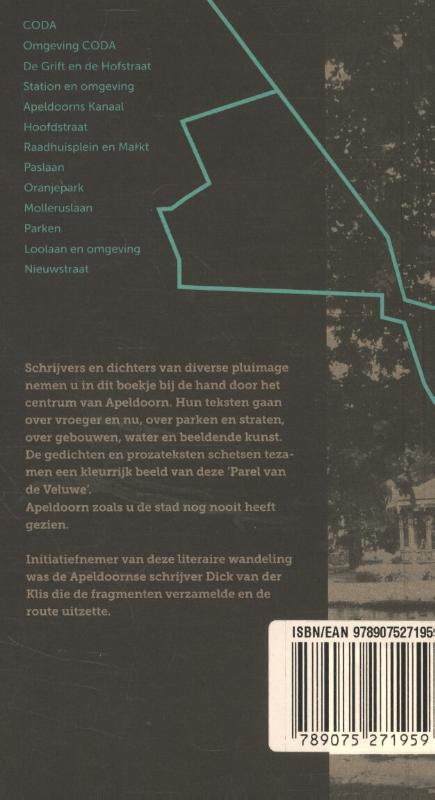Achterkant van Literaire wandelgids Apeldoorn