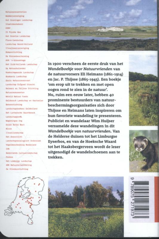 Achterkant van Wandelboekje van natuurvrienden