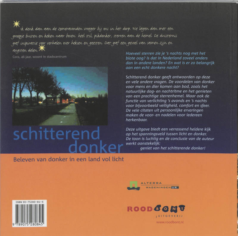 Achterkant van Schitterend donker