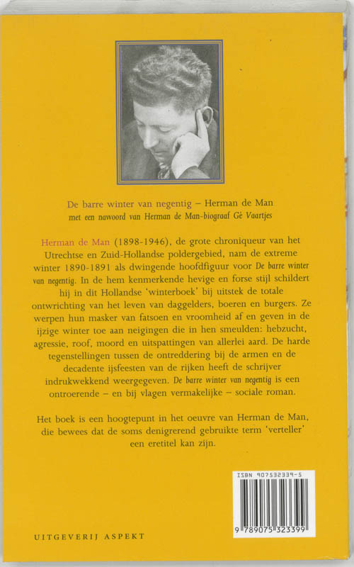 Achterkant van De barre winter van negentig