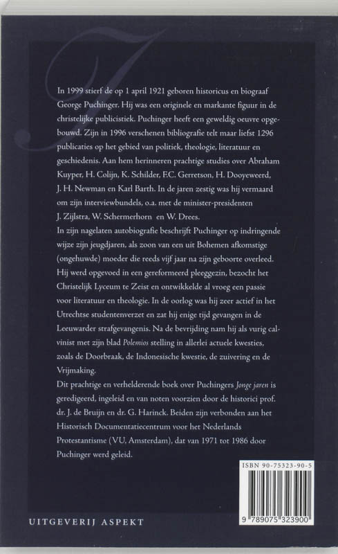 Achterkant van Jonge jaren 1921-1945
