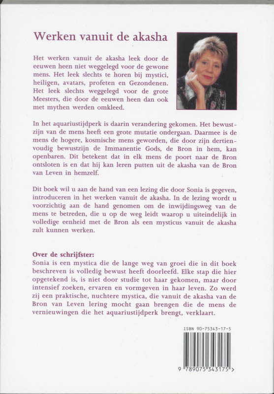 Achterkant van Werken vanuit De Akasha