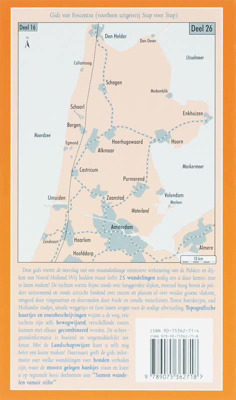 Achterkant van Wandelgids Noord Holland-Polders en dijken