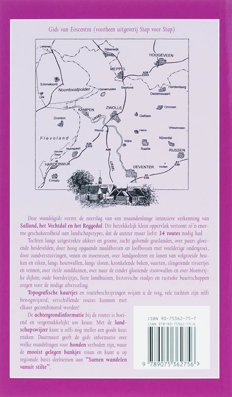 Achterkant van Wandelgids Salland, Vechtdal en Reggedal