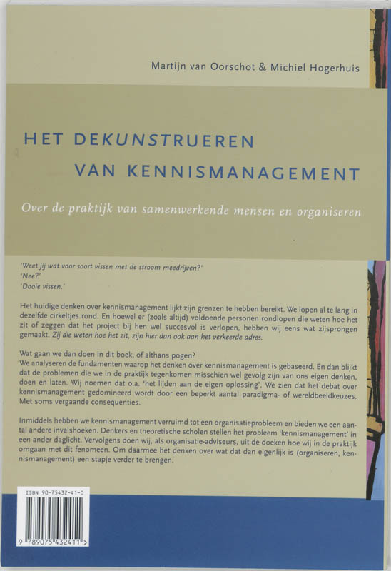 Achterkant van Het dekunstrueren van kennismanagement