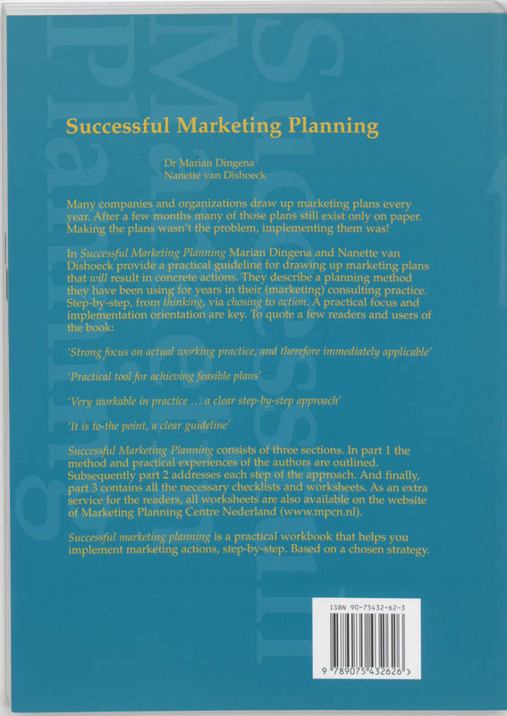Achterkant van Successful marketing planning