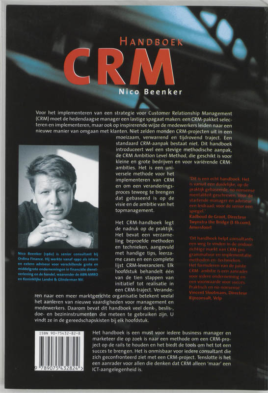 Achterkant van Handboek CRM