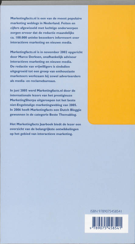 Achterkant van MarketingFacts Jaarboek 2009