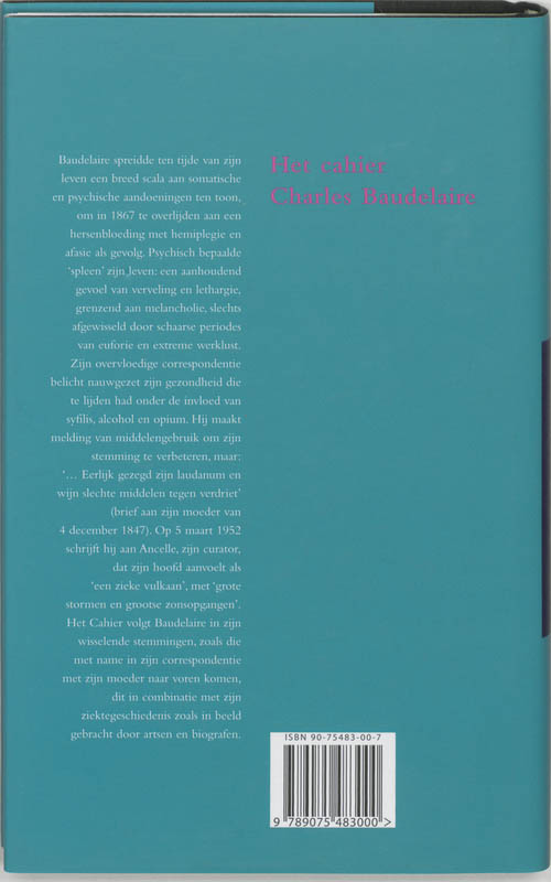 Achterkant van Het Cahier Charles Baudelaire