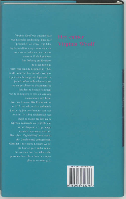 Achterkant van Het cahier Virginia Woolf
