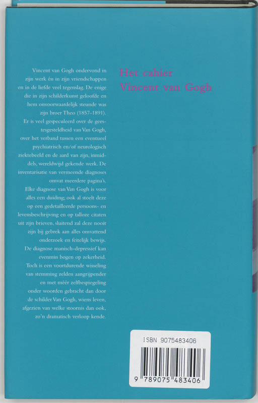 Achterkant van Het cahier Vincent van Gogh