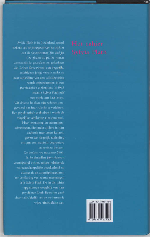 Achterkant van Het cahier Sylvia Plath