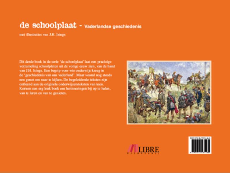 Achterkant van De schoolplaat Vaderlandse Geschiedenis