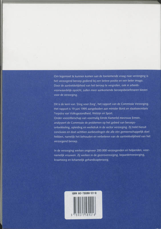 Achterkant van Zorg voor zorg