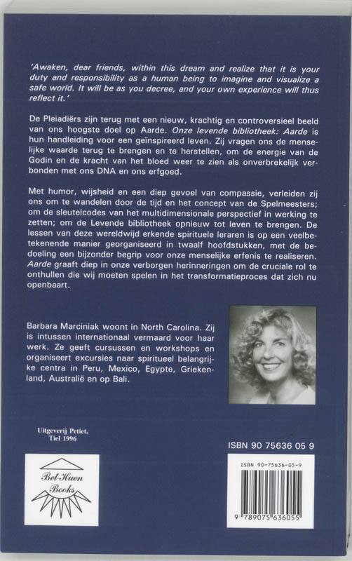 Achterkant van Onze levende bibliotheek: aarde