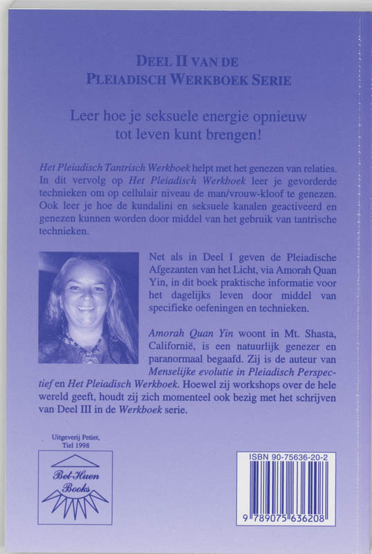 Achterkant van Het Pleiadisch Tantrisch werkboek