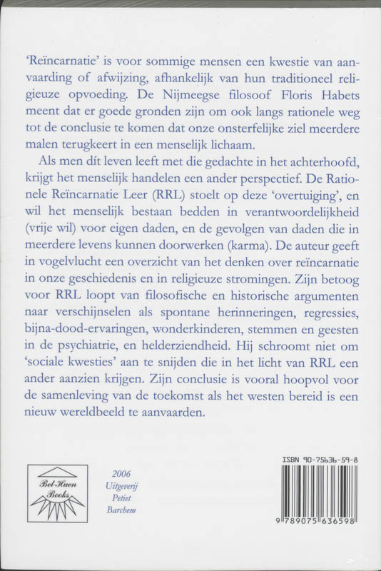 Achterkant van Reincarnatie, geloof of overtuiging
