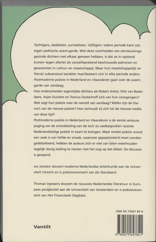 Achterkant van Postmoderne poezie in Nederland en Vlaanderen