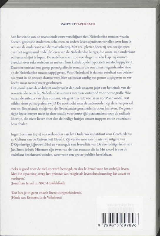 Achterkant van Het woord is aan de onderkant