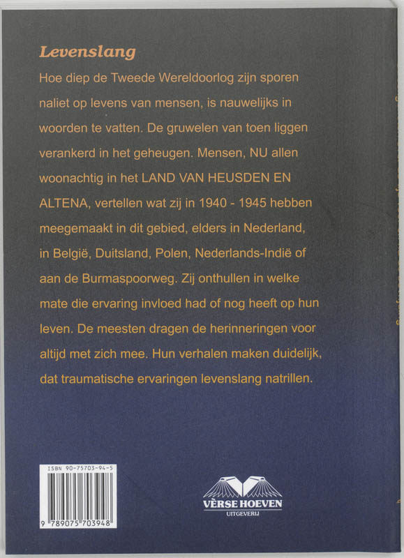 Achterkant van De oorlog leeft voort