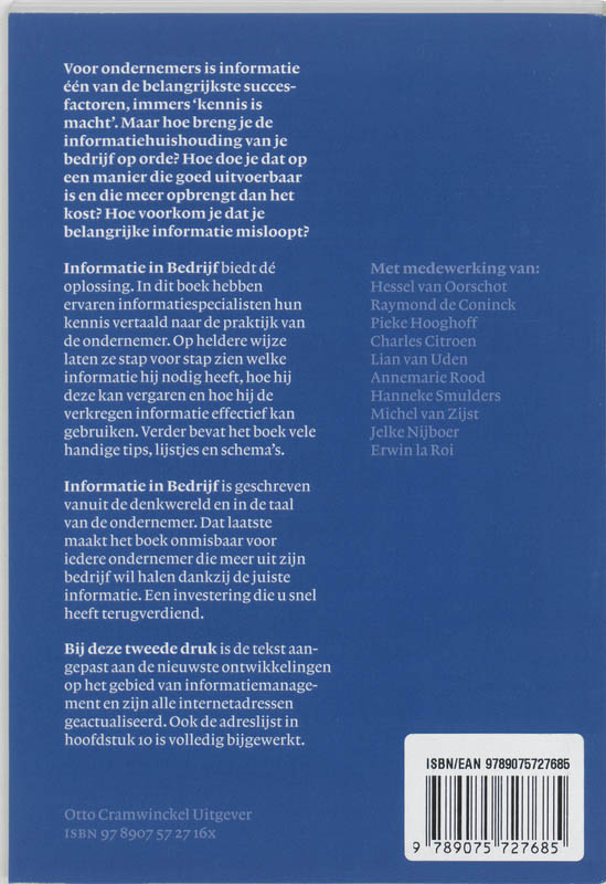 Achterkant van Informatie in bedrijf