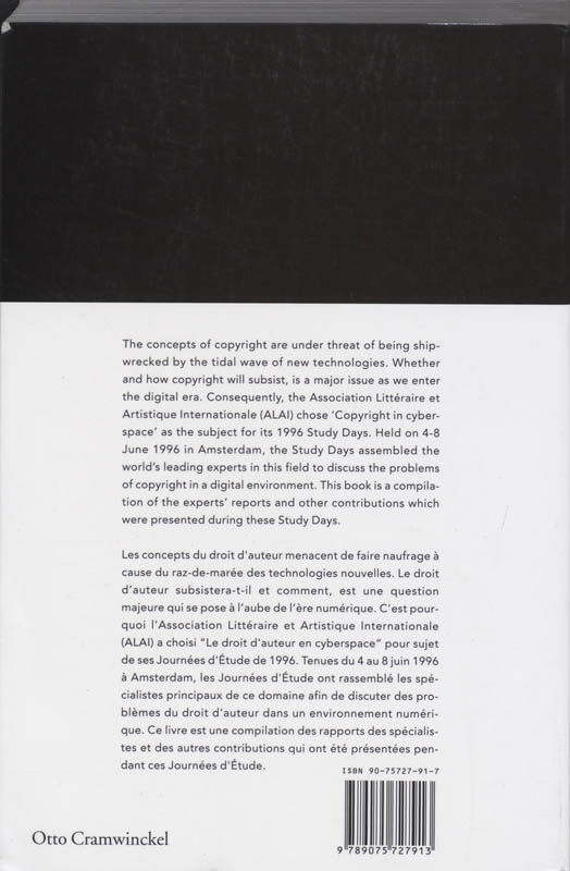 Achterkant van Copyright in cyberspace = Le droit d'auteur en cyberspace