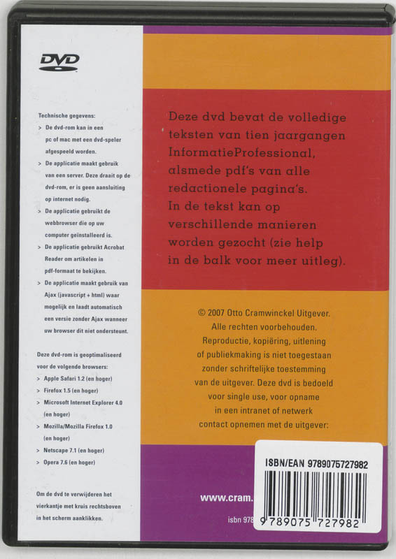 Achterkant van 10 jaargangen InformatieProfessional 1997-2006