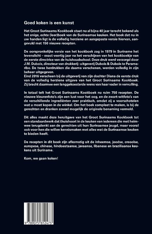 Achterkant van Groot Surinaams kookboek