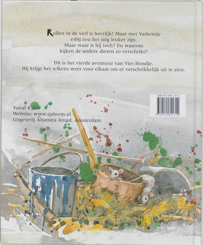 Achterkant van Verschrikkelijk Vies Hondje