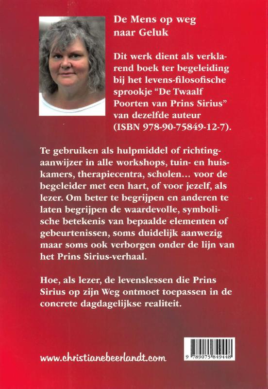 Achterkant van Werkboek ter begeleiding bij 'De Twaalf Poorten van Prins Sirius'