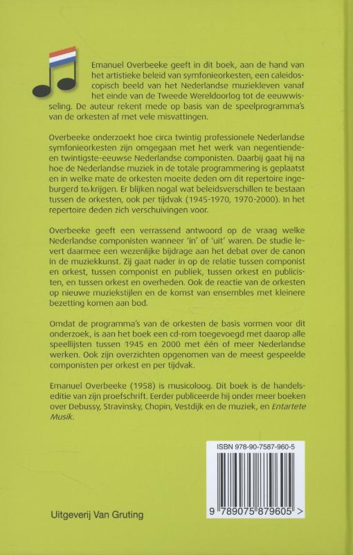 Achterkant van Nederlandse muziek bij Nederlandse symfonieorkesten 1945-2000