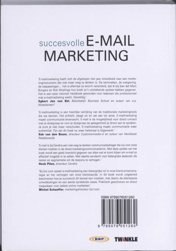 Achterkant van Succesvolle E-mail Marketing