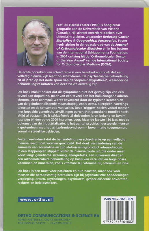 Achterkant van De echte oorzaken van schizofrenie