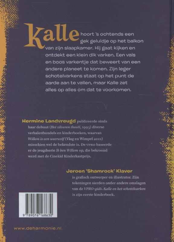 Achterkant van Kalle en het schotelvarken