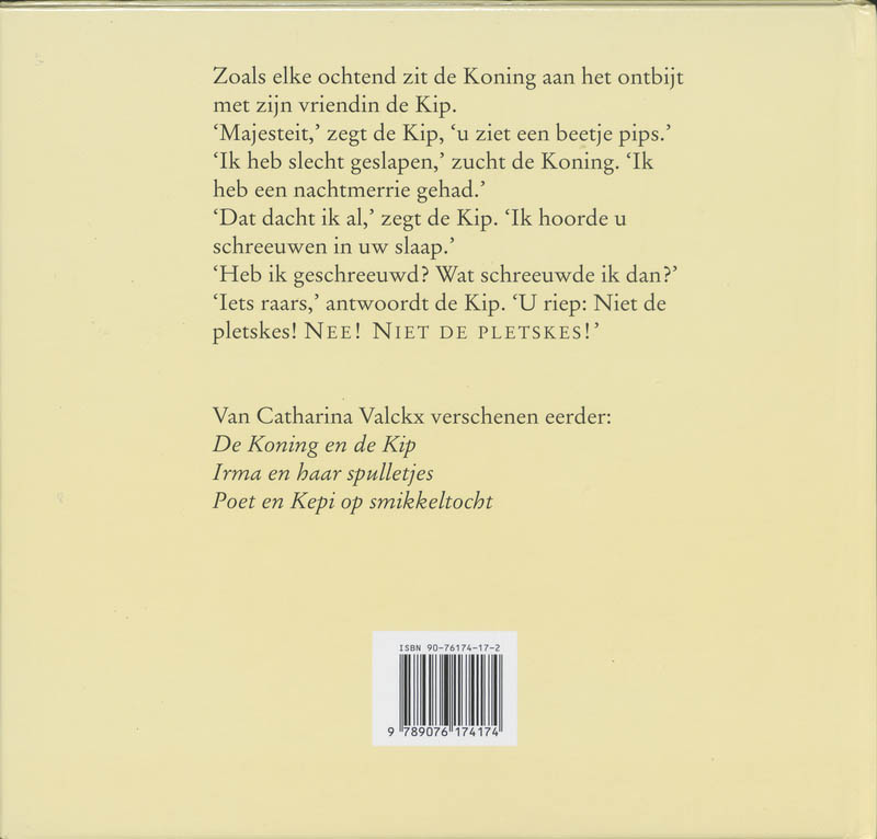 Achterkant van De dromen van de Koning en de Kip
