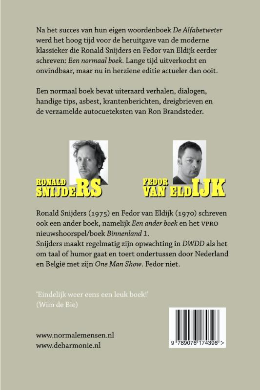 Achterkant van Een normaal boek