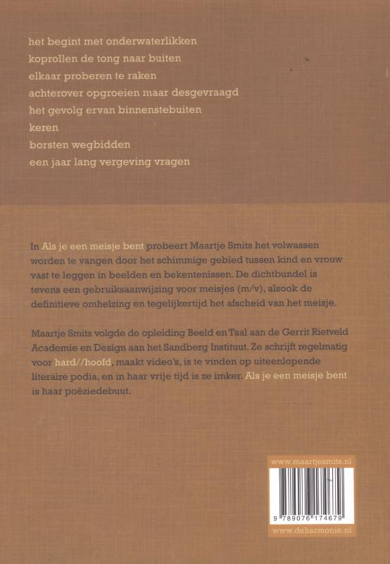 Achterkant van Als je een meisje bent