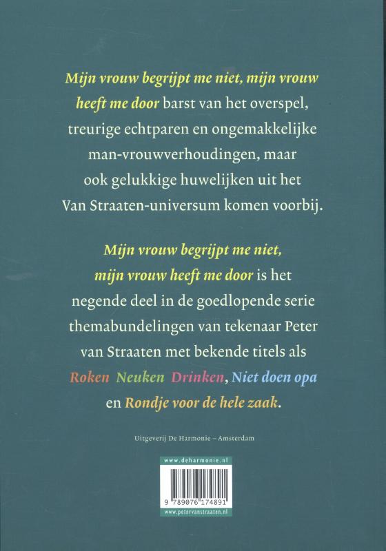 Achterkant van Mijn vrouw begrijpt me niet, mijn vrouw heeft me door