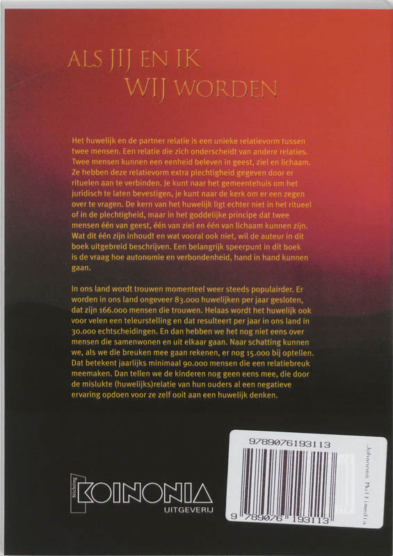 Achterkant van Als jij en ik wij worden
