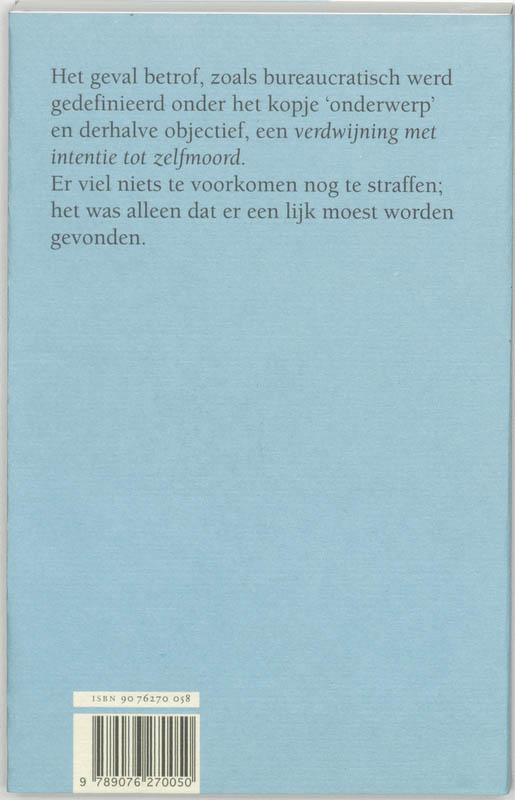 Achterkant van De verdwijning van Majorana